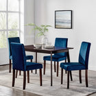 Modway - Prosper 5 pièces Velours rembourré Ensemble à manger - Cappuccino Navy-Style élégant du milieu du siècle