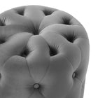 Modway - Amour Ronde à boutons touffés Performance Velvet Ottoman - Gris-6