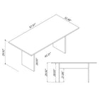 Manhattan Comfort - Table à manger moderne Nomad 172,5 cm - Gris-Sentez le grain du bois avec la finition Protouch
