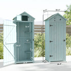 Outsunny - Abri de jardin - 76 cm x 53 cm x 180 cm - Bleu-3 étagères amovibles pour ranger les petits objets et un espace plus grand pour les outils plus volumineux  
