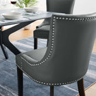 Modway - Marquis Cuir végane Chaise à manger - Gris-Rembourrage végétalien en cuir durable