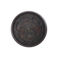 Monarch Specialties - Horloge - 30 po Rond - Mécanisme D'Engrenage - Surdimensionné Grand - Horloge Murale - Noir - Transitionnel-Horloge murale ronde de 30 pouces, tendance et élégante, dotée d'un mécanisme à engrenage ouvert au design saisissant, en noir élégant, parfaite pour un décor moderne et transitionnel