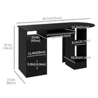 HOMCOM - Bureau d'ordinateur avec tiroirs - 49,25 po L x 23,5 po l x 29,25 po H - noir-L'étagère réglable permet d'accueillir le support pour CPU