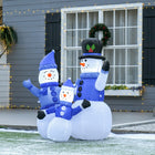 HOMCOM - Bonhommes de neige gonflables de Noël éclairés LED de 4FT grande décoration de vacances - Bleu-Se gonfle automatiquement en quelques minutes lorsqu'il est branché sur n'importe quelle prise électrique standard et se dégonfle rapidement pour un rangement facile 