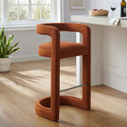 Modway - Winslow Performance Velvet Tabouret de bar - Rouille-Rembourrage résistant aux taches