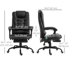 Vinsetto - Chaise de bureau de massage à vibrations 7 points avec roulettes pivotantes - noir-Contrôlez facilement la fonction massage avec la télécommande filaire, qui se range aisément dans la poche latérale lorsqu’elle n’est pas utilisée