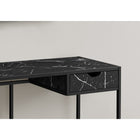 Monarch Specialties - 7572 Bureau 42 po - Faux Marbre Noir/Metal Noir-Design compact et style contemporain idéal pour les petits bureaux à domicile