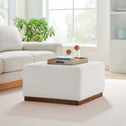 Modway - Tilden Grande boucle carrée de 28" Rembourré Ottoman - Noyer des nuages-Glissements au pied sans marquer