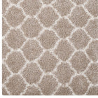 Modway - Solvea Treillis marocain Tapis Shag de 8 pi l x 10 pi L - Beige et ivoire-100% polypropylène
