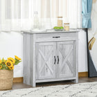 HOMCOM - Buffet style ferme 31,5 po L avec rangement - gris-Le détail en croix rehaussera à coup sûr le charme de votre maison 