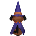 GEMMY - Chien gonflable d'Halloween avec chapeau de sorcière - 122 cm-Comprend des piquets et des attaches