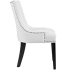 Modway - Marquis Imitation cuir Chaise à manger Ensemble de 4 - Blanc-Moulures anciennes en cuivre à tête de clous