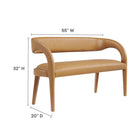 Modway - Pinnacle Cuir végane Banc d’accent - Tan-Rembourrage en cuir végane
