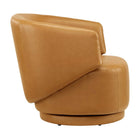 Modway - Celestia Cuir végane Tissu et bois Chaise pivotante - Tan-Rembourrage en mousse dense