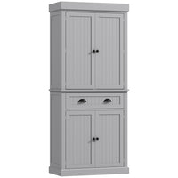 HOMCOM - Armoire de cuisine 71 po avec étagères à épices et éclairage LED - gris-Lumière LED réglable avec capteur pour améliorer la visibilité et l'efficacité énergétique 
