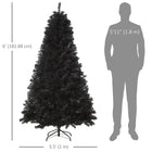 HOMCOM - Arbre de Noël Artificiel 6 Pieds Décoration Maison Ouverture Automatique - Noir-928 pointes d'arbres offrent amplement d'espace pour les ornements décoratifs 