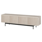 Hudson&Canal - Meuble TV Whitman pour téléviseurs jusqu'à 75" - Blanc aulne-Le dessus a une capacité de poids de 75 lb, la zone de rangement intérieure peut contenir 45 lb dans chaque section