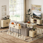 HOMCOM - Buffet nordique 35,4 po L avec rangement - chêne-Couleur : chêne, noir 