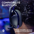 Logitech - G321 LIGHTSPEED, casque gaming Bluetooth sans fil - Noir-Transducteurs audio hautes performances: un son riche et détaillé pour un jeu immersif, pour mieux entendre les bruits de pas, ressentir les explosions et détecter les indices du jeu dès la première utilisation
