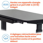 Motionwise - Bureau de la série M2 48 po de largeur, Motionwise - Bureau électrique assis-debout avec double moteurs et tiroir coulissant - Noir-Livraison sans tracas : Le bureau Motionwise est expédié dans une seule boîte, simplifiant la livraison et l’assemblage pour une utilité immédiate. Pas de délais ou de complications liés à l’expédition !