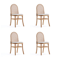 Manhattan Comfort - Lot de 4 chaises de salle à manger Paragon 44,5 cm style industriel chic, rembourrées, coloris Nature et Avoine-Chaise de salle à manger moderne style industriel chic en rotin parfaite pour la salle à manger lot de 4