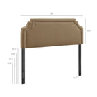 Modway - Magnolia Taille Velvet Performance Résistant aux Taches Tête de lit King Size - Taupe-Tête de lit King Size rembourrée