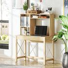 HOMCOM - Bureau d'ordinateur avec rangement - 41,3 po L x 19,7 po l x 54,1 po H - chêne-La structure en panneaux de particules et acier garantit la stabilité du bureau