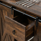 HOMCOM - Buffet industriel 39,25 po L - brun rustique-Fabriqué en MDF et panneaux de particules pour la robustesse et un nettoyage facile, avec une structure en acier pour la stabilité 