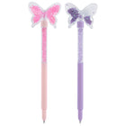 Merangue - Stylo à paillettes papillon-Stylos fantaisie avec embouts papillon remplis de paillettes