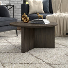 Hudson&Canal - Table basse ronde Anders de 81 cm de largeur, , brun aulne-Nettoyer avec un chiffon doux et sec, sans produits chimiques agressifs ni produits de nettoyage abrasifs