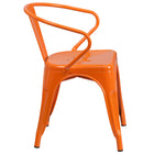 Flash Furniture – Ensemble avec table et 2 sièges à bras ajourés, intérieur/extérieur, métal, orange (CH31330270OR)-Assemblage nécessaire