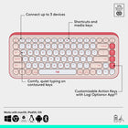 Logitech - Pop Icon ensemble clavier et souris Bluetooth - Rose-Compatible avec les ordinateurs portables MacBook Neo : connexion Bluetooth instantanée, compatibilité parfaite et couleurs assorties