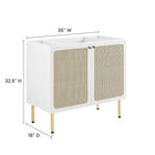 Modway - Chaucer 36" Armoire de toilette de salle de bain (lavabo non inclus) - Blanc-Tablette réglable