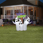 GEMMY - Panneau gonflable Halloween Trio de fantômes - 173 cm x 183 cm-Comprend des piquets et des attaches