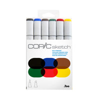 Copic - Sketch marqueurs à encre double pointe - couleurs primaires grasses - lot de 6-cohérence et qualité des couleurs