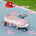 Qaba - Voiture à bascule pour enfants, sans piles avec corde de traction parentale, musique - rose-Livré avec une corde de traction de 50,4 po (128 cm) pour le contrôle parental 