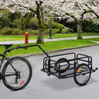 Aosom - Remorque pliable pour bicyclette avec attelage - Noir-Grandes roues pneumatiques de 16 po pour augmenter la capacité de transport et de charge 
