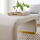 Modway - Koda Performance Velvet Ottoman de la cascade - Brass Almond-Rembourrage en mousse dense
