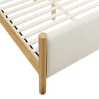 Modway - Maven Taille reine Tissu tapis Lit de plateforme, Chêne d’ivoire-Capacité de poids : 794 lb.
