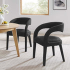 Modway - Pinnacle Boucle Tapis Chaise à manger Ensemble de 2 - Noir-Épingles de pied non marquées