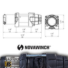 NovaWinch SUPERB treuil électrique 12 V, capacité de 4 500 lb avec câble synthétique, interrupteur au guidon-Commande de roue libre à 360° entièrement en métal