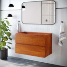 Modway - Scenic Support mural de 36" Armoire de toilette de salle de bain (lavabo non inclus) - Noyer cerisier-Construction en mélamine