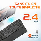 Delton - Clavier ergonomique sans fil KB250, noir-Dimensions : 23 cm x 45,5 cm