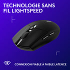 Logitech - Souris de jeu sans fil G305 Lightspeed, noir-Autonomie exceptionnelle : 250 heures de jeu en continu avec une seule pile AA . un témoin LED lumineux vous avertit lorsqu'il ne reste plus que 15 % de batterie, afin que vous puissiez continuer à jouer au maximum de vos performances