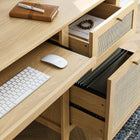 Modway - Soma 63" Bureau - Chêne-MDF et panneau de particules