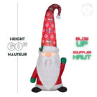 GEMMY - Tomten de Noël gonflable à motif damassé avec chapeau incurvé - 152 cm-6