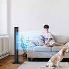 HOMCOM - Ventilateur tour 46 po pour chambre à coucher avec télécommande - noir-Le mode Enfant éteindra l'affichage LED si vous ne le contrôlez pas en 30 secondes, et vous pouvez l'éteindre avec la télécommande 