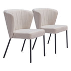 Zuo - Aimee Chaise de salle à manger - Beige - Ensemble de 2-Aucun assemblage requis