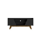 Manhattan Comfort - Meuble TV Marcus 53,14 po style Mid-Century Modern - Noir Mat-Meuble TV autoportant de style milieu du siècle moderne pour salon et chambre
