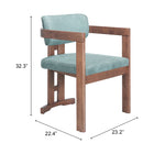 Zuo - Poly Chaise de salle à manger - Gris mousse/Noyer-6